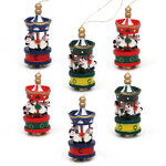 Набор деревянных елочных игрушек Веселая Карусель 6 см, 6 шт