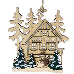 Деревянная елочная игрушка Уютный Домик - Лепим Снеговика 10*9 см