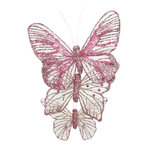 Набор декоративных украшений Бабочки Orecolo 11-14 см, 3 шт, розовый, клипса