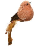 Елочная игрушка Птичка Вивиана - Краски Валенсии 16 см янтарная, клипса