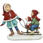 Новогодняя статуэтка Амадей и Мэрибель на зимней прогулке 16 см