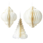 Набор подвесных украшений из бумаги Leonessa 15*11 см белый, 3 шт