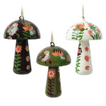 Набор елочных игрушек Грибы - Somerton 7 см, 3 шт
