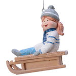 Елочная игрушка Девочка Николь на санках - Каникулы в Валуаре 9 см, подвеска