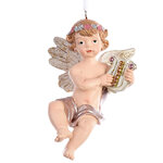 Елочная игрушка Ангел с Лирой 11 см, подвеска
