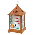 Новогодний фонарь Снеговик Весельчак - Wizard Lamp 13 см на батарейках