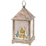 Новогодний фонарь Домик Санты - Wizard Lamp 13 см на батарейках