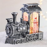 Новогодний светильник La Clusaz Train 13 см серебряный на батарейках