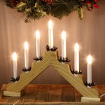 Светильник-горка Кристиан 40*30 см светлое дерево, 7 электрических свечей
