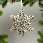 Елочная игрушка Снежинка Golden Snowflake 10 см, подвеска