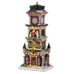 Композиция Часовая башня на Деревенской площади 29*14 см, подсветка, на батарейках