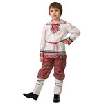 Карнавальный костюм Национальный для мальчика, красно-белый, рост 116 см
