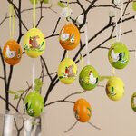 Пасхальные украшения Яйца Easter Village 6 см, 12 шт, натуральные