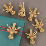 Декоративные прищепки Олени 5 см, 6 шт