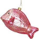 Стеклянная елочная игрушка Рыбка Фабиани 10 см, подвеска