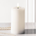 Светодиодная свеча с имитацией пламени Moccolo 13 см белая, с пультом