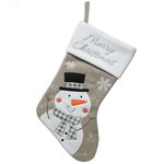 Новогодний носок Happy Christmas: Снеговик Оттис 40 см