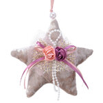 Елочное украшение Звезда Mon Amour 12 см бежевая, подвеска