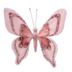 Декоративное украшение Бабочка - Maulon Gramalis 14 см розовая, клипса