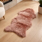 Декоративный меховой коврик Олаф 90*50 см мраморный розовый