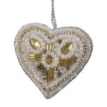 Елочная игрушка Сердце - Ювелирный Блюз 5 см золотая, подвеска