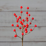 Декоративная ветка Берри Твист 26 см с красными ягодами