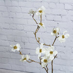 Декоративная ветка Цветущий Кизил 92 см белый