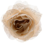 Роза Искристая 14 см кремовая, клипса