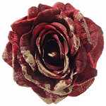 Роза Нежность Бархата 25 см бордовая, клипса