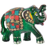 Керамическая статуэтка Слон Индийский 10 см зеленый