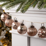 Гирлянда из стеклянных шаров Фантазия 120 см розовый бутон