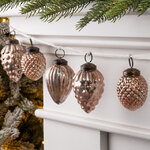 Гирлянда из стеклянных шишек Фантазия 120 см розовый бутон