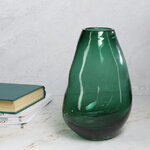 Стеклянная ваза Санджинето 23 см малахитовая