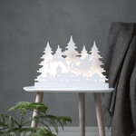 Новогодний светильник Magically Wood: Санта на санях 42*30 см, 36 теплых белых LED ламп, на батарейках