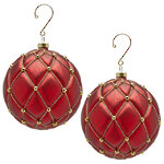 Елочные шары Opera Reale 10 см красные, 4 шт