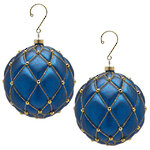 Елочные шары Opera Reale 10 см синие, 4 шт