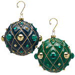 Елочные шары Pearl Malachite 13 см, стекло, 4 шт