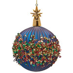Стеклянный елочный шар Cielo Stellato 10 см синий