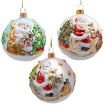 Елочные шары Babbo Natale 8 см, стекло, 6 шт