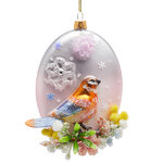 Елочная игрушка Silvya - Winter Bloom Serenade 13 см, стекло