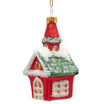 Стеклянная елочная игрушка Домик Chesterfield - London House 8 см