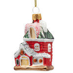 Стеклянная елочная игрушка Домик Sherwood - London House 8 см