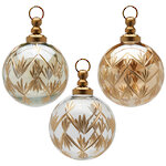 Елочные шары Oro Cristallo - Splendore Dorato 8 см, стекло, 6 шт