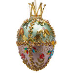 Елочная игрушка Яйцо Jeweled - Royal Bloom Collection 13 см, стекло
