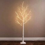 Светодиодное дерево Белая Береза 220 см, 750 теплых белых микро LED ламп, IP44