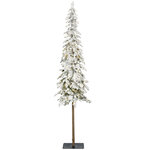 Искусственная елка на ножке с гирляндой Альпийская заснеженная 210 см, 200 теплых белых LED ламп, ЛИТАЯ 100%