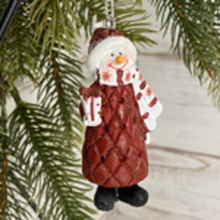 Елочная игрушка Новогодний Модник - Снеговик 9 см, подвеска