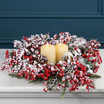 Венок-подсвечник Moscarola заснеженный 40 см