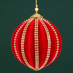 Винтажный елочный шар Regio Terciopelo 10 см красный