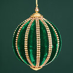 Винтажный елочный шар Regio Terciopelo 10 см изумрудный